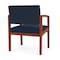 Lesro Lenox Wood Wide Guest Chair Wood Frame, Cherry, RF Blueberry Back, MD Ink Seat LW1201 - alternate 3